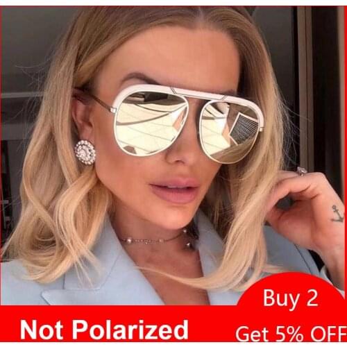 Exclusive Sales Luxury Brand White Sunglasses Women Trendy Reflective Mirror Shades Summer Travel Male Female Sun Glasses Oculos