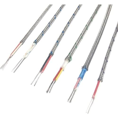 K/T/B/ES/R Type Fiberglass Insulation Stainless Steel Shield Thermocouple Wire High Temperature Measuring Line