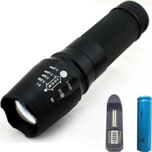 XM L2 LED Flashlight High Lumens Torch lampe torche Linternas Bright Flash Light Lamp Protable + 18650 battery + AC charger