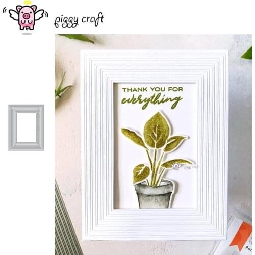 Piggy Craft metal cutting dies cut die mold Rectangular line frame Scrapbook paper craft knife mould blade punch stencils dies