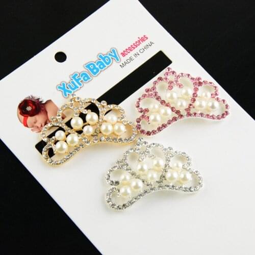 15 pcs/lot Tiara alloy with RHINESTONES and PEARLS