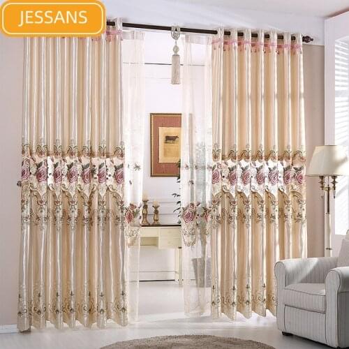 European-style High-end Water-soluble Embroidered Curtains for Bedroom and Living Room Customized Products
