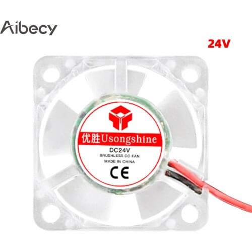 Aibecy High Speed Low Noise Brushless Cooling Fan Luminous Hydraulic Bearing Fan 25x25x10mm DC 24V with LED Light for 3D Printer