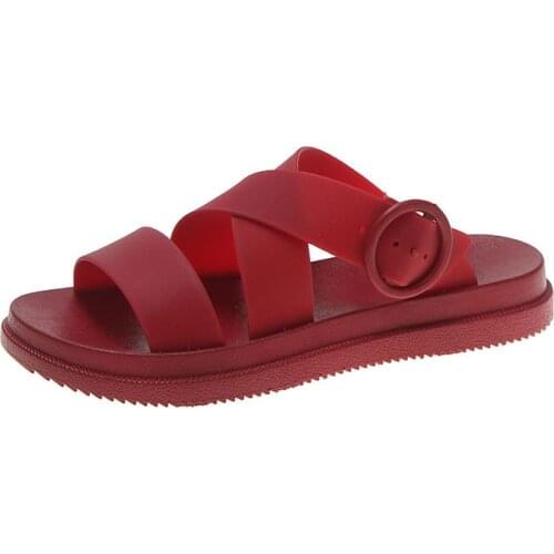 Women New Brand Sandals Home Non-slip 2021 Lady Flat Slippers Plastic Female Girls Cool Garden Shoes Hot Sale Platform Footwear