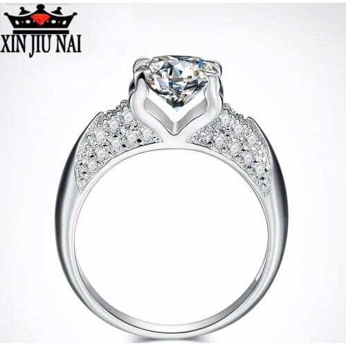 925 sterling silver Dressed Bridal Engagement Unique Design Style Classic Ladies Ring Inlay High Quality Zircon Jewelry