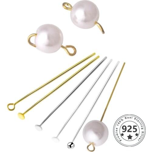 10PCS s925 Sterling Silver Eye Pins T Head Pins Ball Pins Findings For Diy Jewelry Making Jewelry Accessories Supplies Wholesale