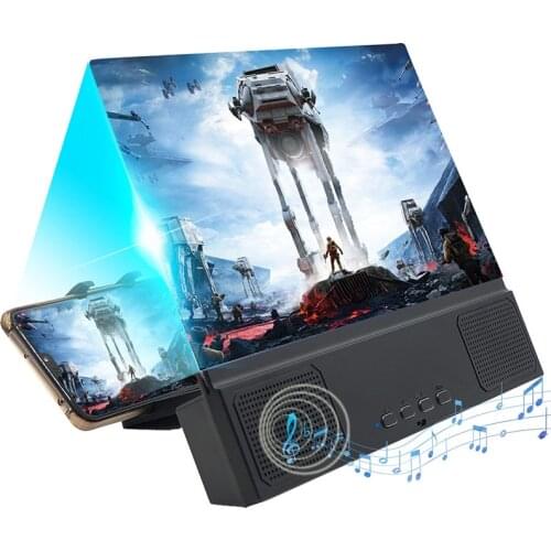 12 inch 3D Mobile phone screen magnifier HD Stereoscopic Video Speaker Amplifier Smartphone Folding Bracket Enlarged Expander