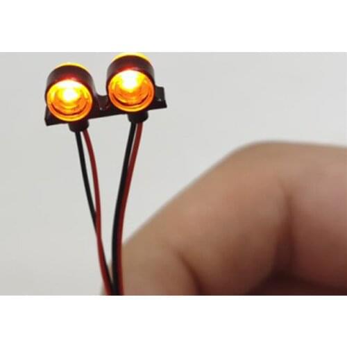 2pcs Side Contour Indicator Light LED Side Light Lamp for 1/14 Tamiya Scania Man Actros RC Truck Tractor Accessories Parts