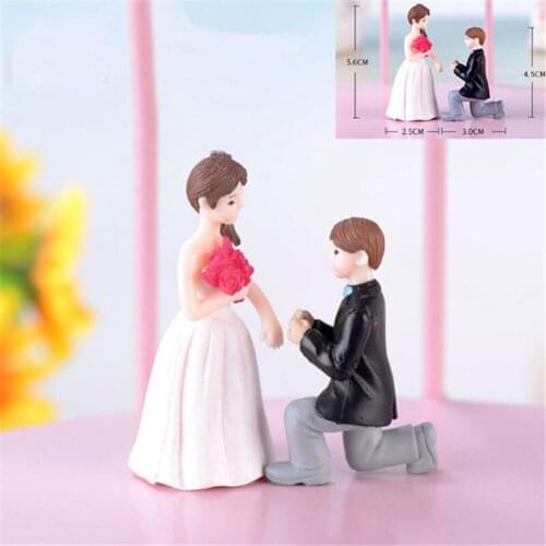 2pcs/set Party Decoration Boy/girl Pvc Mini Cake Decoration Ornaments Valentines Day Decoration Proposal Couple Doll Gift
