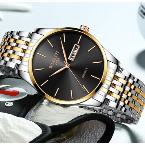 2020 Unique Mens Watch Waterproof Business Fashion Quartz Black Wrist Watches for Men Watch Wholesale Best Selling Products