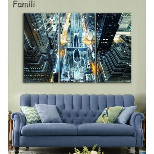 3 panel high quality New York City landscape Canvas Painting Large Wall Pictures For Living Room Custom no frame Direct Selling