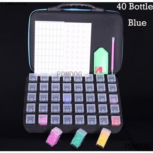 40 Square Bottles Diamond Painting Box Tool Container Storage Box Carry Holder Hand Bag Zipper Diamond Embroidery Accessories