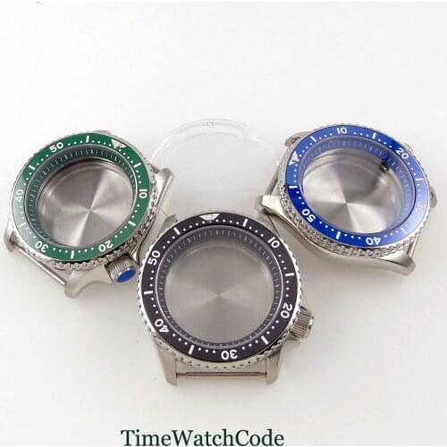 41mm Diver Watch Case Spare Parts Fit For NH35A NH35 NH36A NH36 Movement Ceramic Bezel Insert Sapphire Glass 200M Waterproof