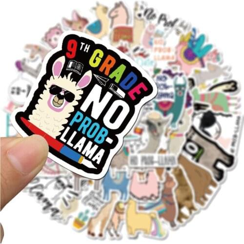 50Pcs Cute Alpaca Sheep Animal Sticker Llama Camel Kawaii Cartoon Stickers for Laptop Scrapbook Skateboard Car Decals Toy