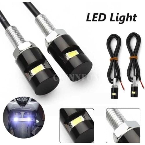 500Pcs/Lot 2Pcs Set White LED SMD Motorcycle & Car License Plate Screw Bolt Light lamp bulb 12V