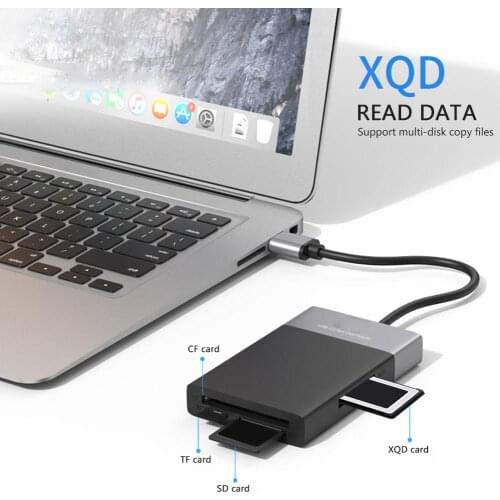 6 in 1 USB3.0 2 Port HUB Multi Memory Card ABS and Aluminum Alloy Shell PVC Wire Reader for TF CF Secure Digital Card