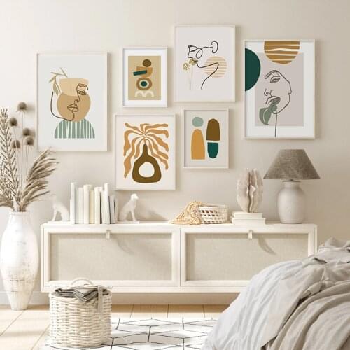 Abstract Figure Picture Canvas Art Painting Wall Art Minimalist Modern Art Poster and Print Home Decor for Living Room Design