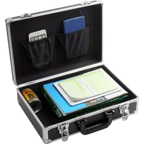 Aluminum Tool case business File box Impact resistant case Hand-held jewelry box Instrument Box Car Loading box with foam