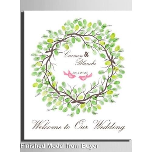 Free custom European birthday party happy garland DIY sign in finger painting wedding party fingerprint check in decoration