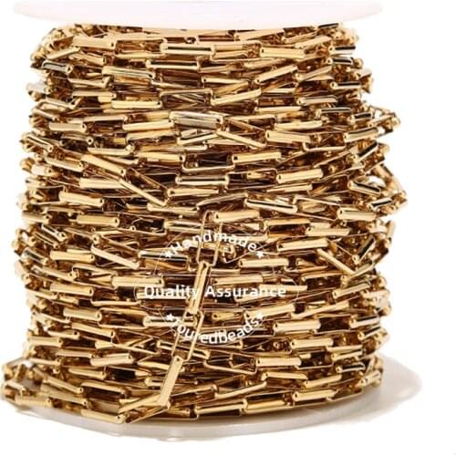 1 Meter Stainless Steel 5mm Width Gold Box Chains DIY Findings Long Oval Link Chain For Jewelry Making