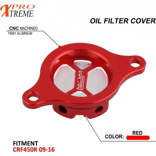 CNC Motorcycle Engine Oil Filter Cover Cap For Honda CRF450R CRF 450R 2009 2010 2011-2014 2015 2016 CNC 6061-T6 Aluminum