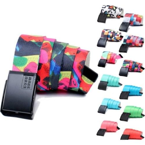 Unisex Long Colorful Ski Belts Discount Lovers Waistband Clearance Pure Colour Anti-Static Snowboard Snow Skating Sports Belts