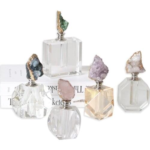 Electroplating light luxury agate perfume bottle home furnishing Hotel Crystal fashion crafts room model accessories