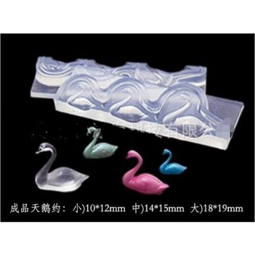 GLADZGT Cartoon 3D Stereo swan mold Full Transparent DIY Decorative Craft Jewelry Making resin molds for jewelry