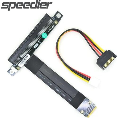 GTX1080ti 2080ti RX580 RX5700xt Graphics Card Riser Cable PCIe 3.0 x16 To M.2 NGFF NVME KEY-M Extension SATA Cable For BTC Miner