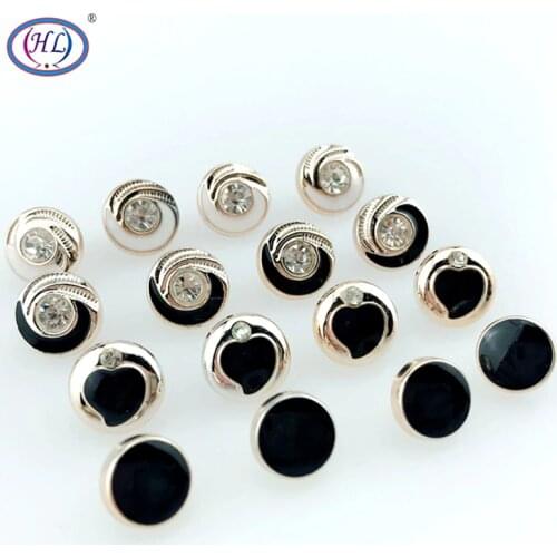 HL 20pcs 9-10mm Exquisite Packaging Dripping Oil Plating Buttons Shirt Buttons Apparel Sewing Accessories DIY Crafts