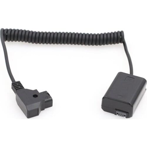 D-tap 2 Pin Male to NP FZ100 DC Coupler Dummy Battery Coiled Power Cable for Sony A9 A7III A7RIII A7RIV A7SIII Camera