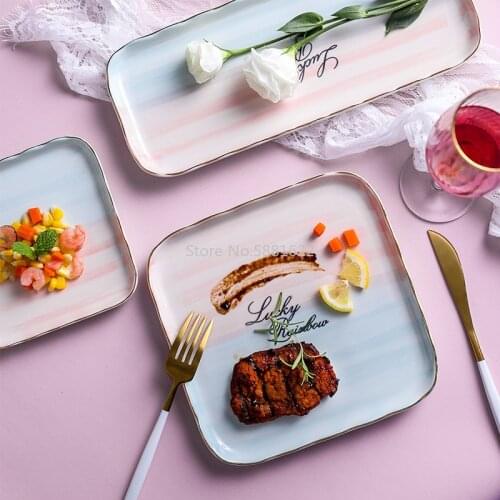 Ceramic Tableware Home Dining Dishes Western Steak Dishes Creative Personality Pasta Dishes Desserts Arrangement