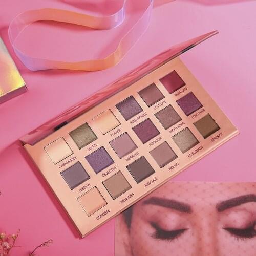 Beauty Glazed 18Colors Nude Eyeshadow Makeup Pigments Waterproof Professional Shimmer Glitter Nude Eye shadow Make up Palette