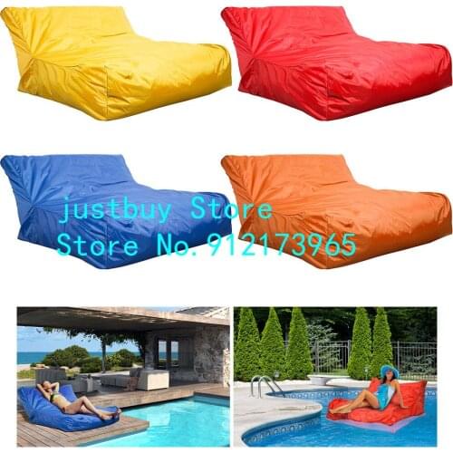 Chaise relax filled bean bag lounge beanbag chair with footrest,pool side floating beanbag chair