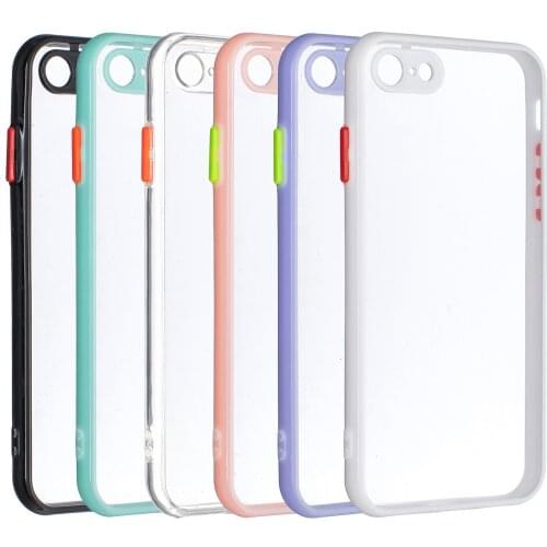 Soft Bumper Hard Back Clear Shockproof Phone Case for Apple iPhone 7 / 8 / SE2020 Transparent Phone Shell Cover