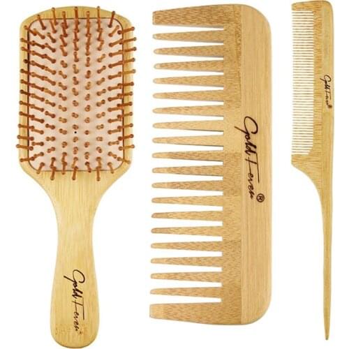 Natural Anti-static Comb For Men And Women Bamboo Comb Nursing Prevent Breakage Durable Hairdressing Set
