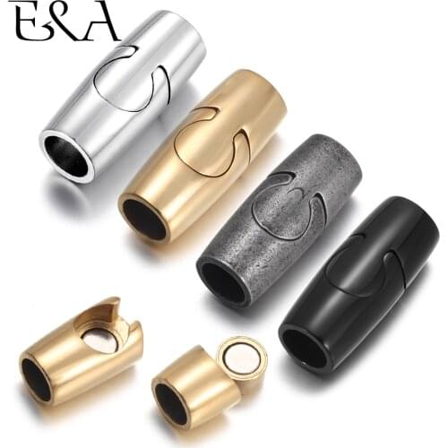 2pcs Stainless Steel Magnetic Clasp Hole 6mm 8mm Leather Cord Clasps Magnet Lace Buckle DIY Jewelry Making Bracelet Supplies