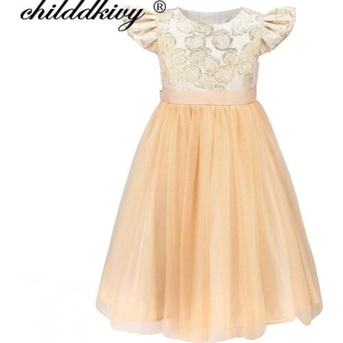 ChildDkivy Autumn Girls Lace Princess Dress Kids Wedding Party Dresses For Girls Baby Girls Christmas Party Dress