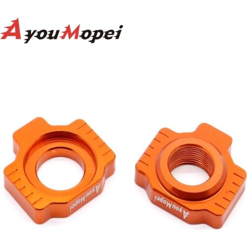 Axle Blocks Chain Adjuster For 690 790 950 990 1050 1090 1190 1290 Duke Enduro Supermoto Super Adventure R S LC8 SMR SMT RC8