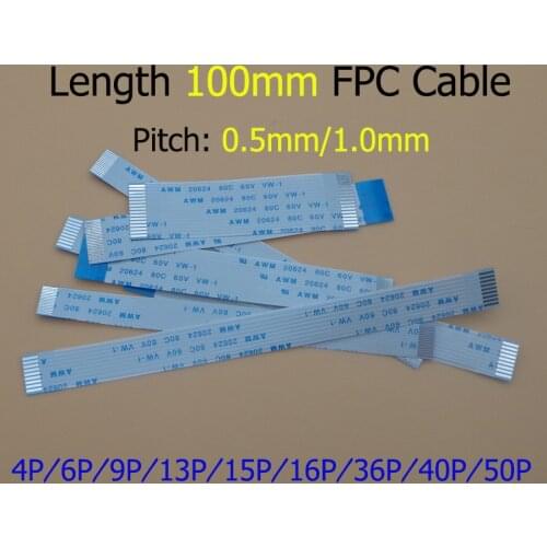 2pcs New Type A B 10cm 100mm FFC FPC 0.5 1.0 pitch Flat Ribbon Flex Cable Power Button 4p 6p 9p 13p 15p 16p 36p 40p 50p