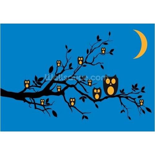 Custom children wallpaper,Night owls on tree,,3D cartoon murals for childrens room sofa backdrop waterproof wallpaper