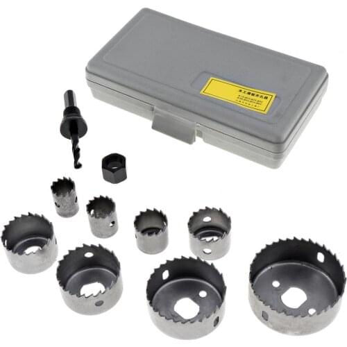 Durable 19-64mm Hole Saw Bit Cutting Set Kit Drilling Tool Round Case Drill Bits for Gypsum Board