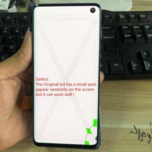 With Frame Original 6.1"For Samsung Galaxy S10 G973 G973F LCD Display and Touch Screen With a Small Black Dot Digitizer Assembly