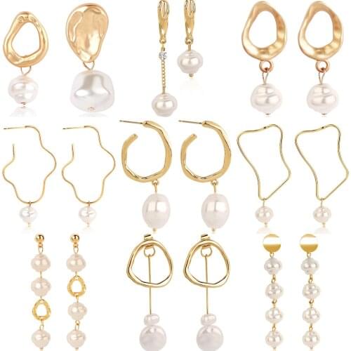 Pearl Earrings Boucle Oreille Femme Earrings 2021 Korean Fashion Trend Earrings for Women Kolczyki Damskie