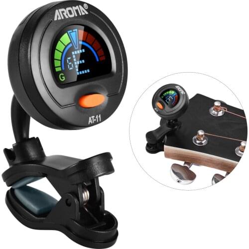 AROMA AT-11 Clip-on guitar Tuner Color Screen for Chromatic Guitar Bass Ukulele Violin guitar Tunner guitar accessories