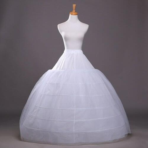 YUNUO 6 Hoops For Ball Gown Petticoats White Petticoat Crinoline Underskirt Big Ruffle Wedding Accessories Tulle Jupons 5998