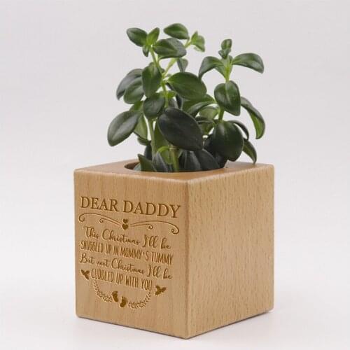 Wooden Succulent Planter Pot Balcony Fleshy Potted Plant Gift Personalized To Dad Customized Dropshipping Product HP0028