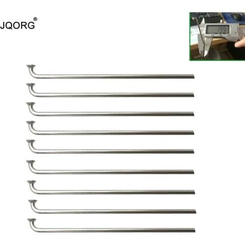 20 Pieces A Lot Diameter 2.0 mm J-bend Equal Diameter Cylinder Body Mountain Bike Spokes Sliver Color 304 Stainless Steel Needle