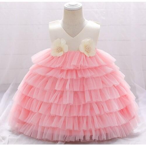 2021 Flower Girls Dress Elegant Princess Wedding Party Dress For Baby Cute Summer Dress 0-5 Years Old Children Christmas Costume