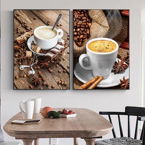 5d Diy Diamond Embroidery Cross Stitch Chocolate Coffee Bean Breakfast Diamond Painting Mosaic Art Coffee Shop Decoration